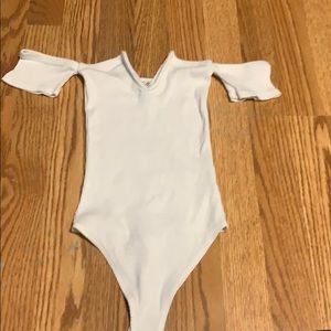 Off shoulder white bodysuit